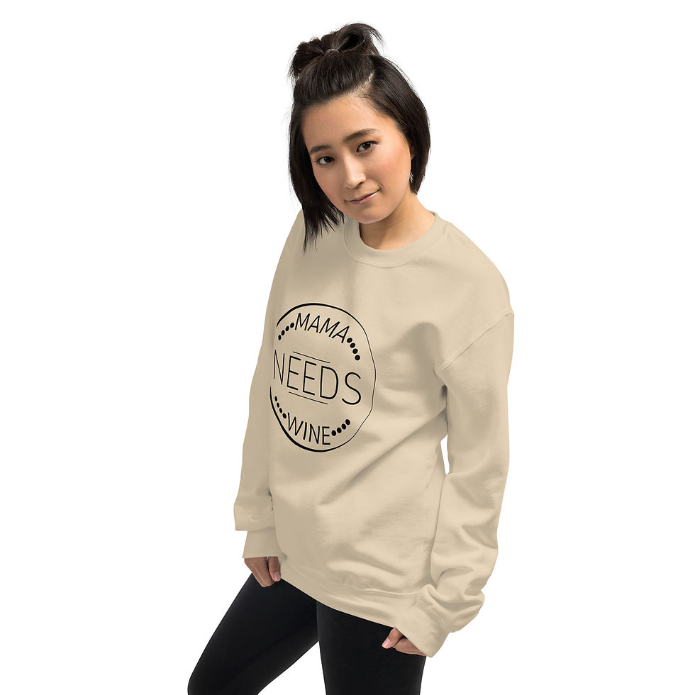 Thumbnail: Mama Needs Wine Round Unisex Sweatshirt