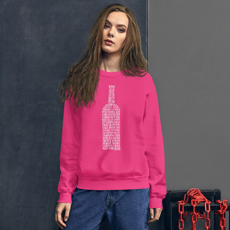 Thumbnail: Wine Bottle Word Art Unisex Sweatshirt