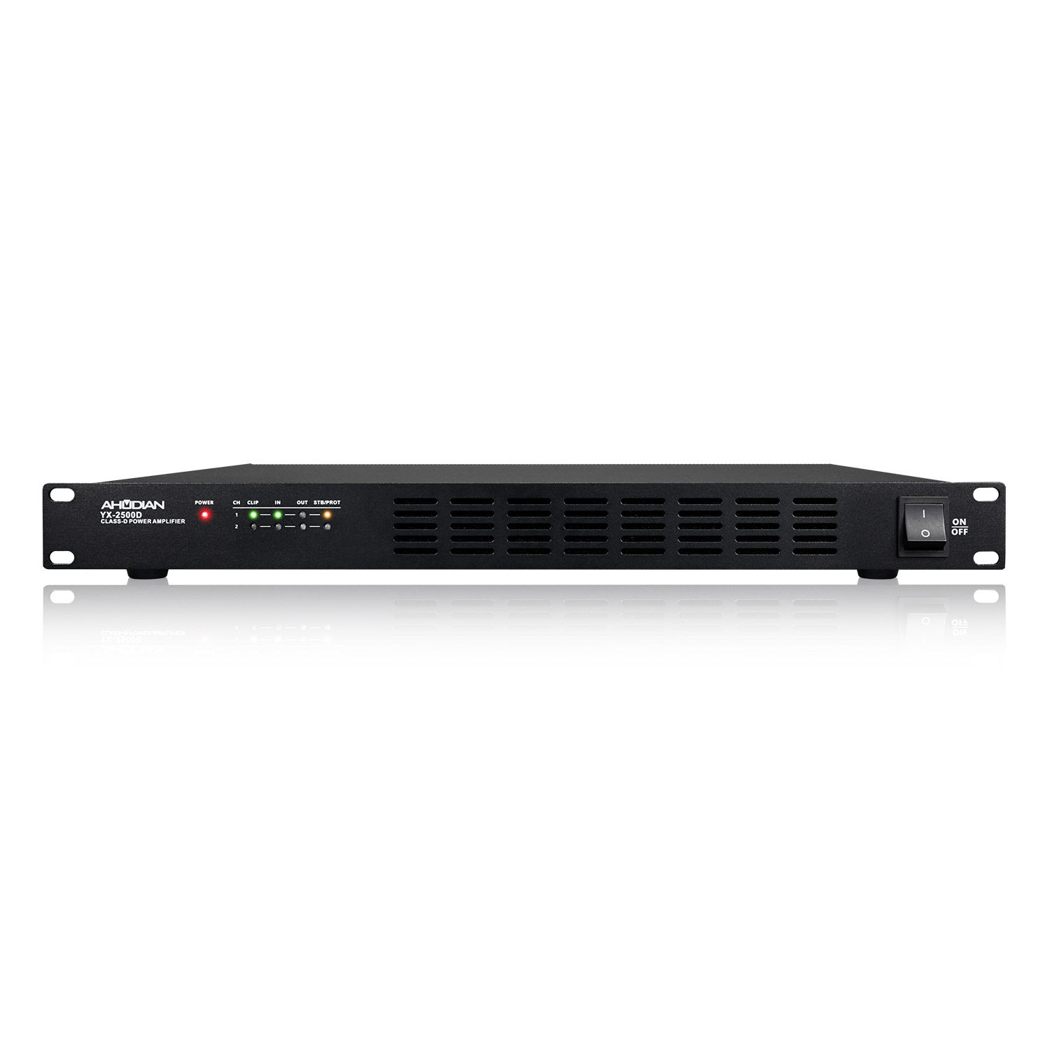 Etapa de potencia "Clase D - Alta Eficiencia" Salida 2 x 500W RMS - Línea 100V/8