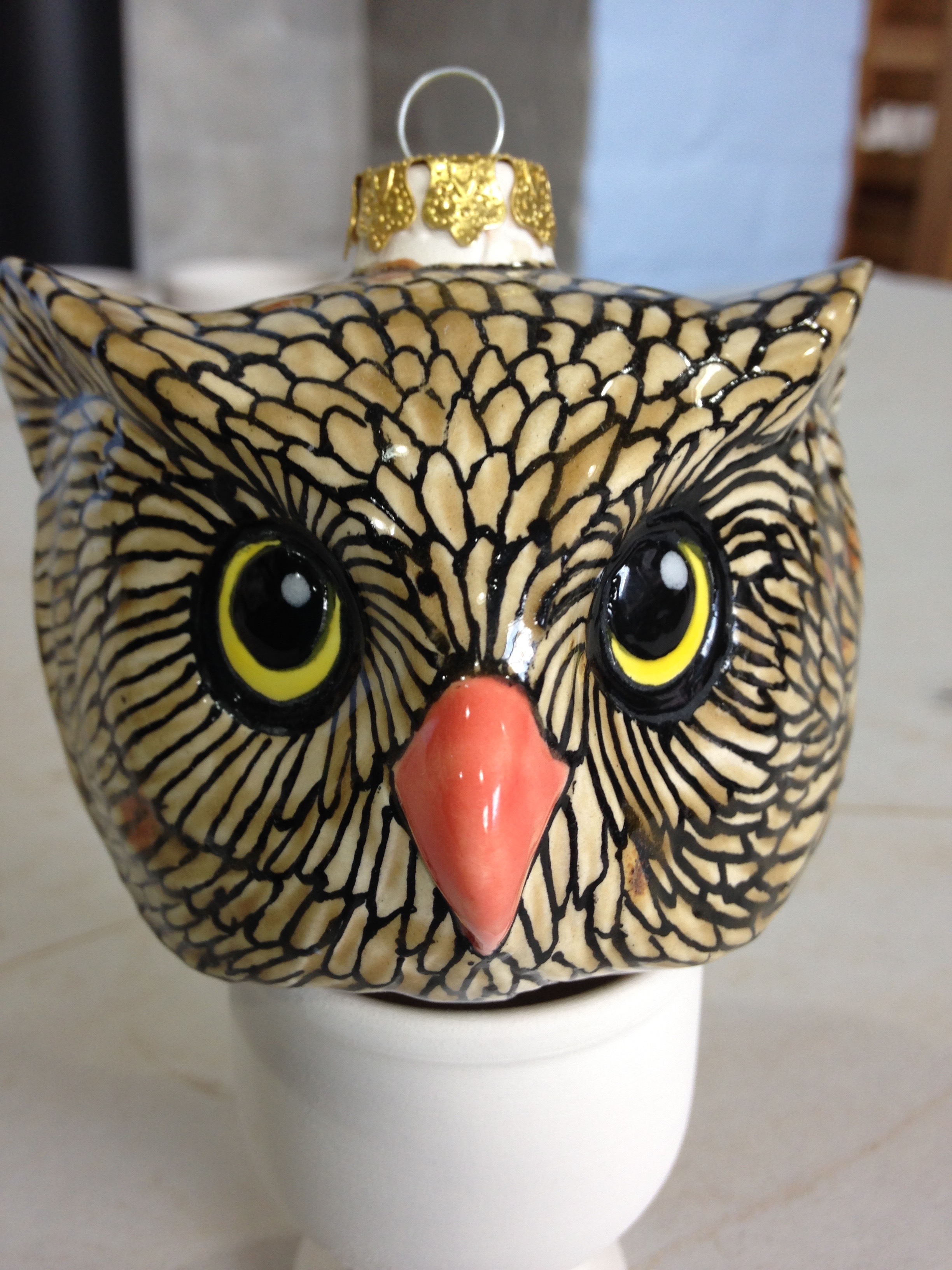 Owl head bauble