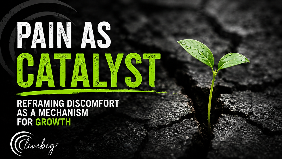 Title graphic for the post "Pain as Catalyst: Reframing Discomfort as a Mechanism for Growth"