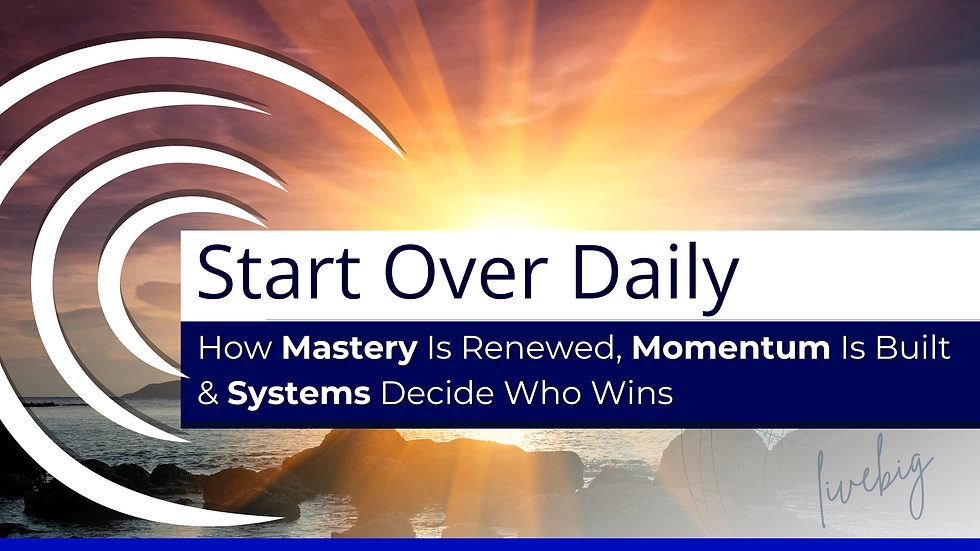 Start Over Daily: How Mastery Is Renewed, Momentum Is Built, & Systems Decide Who Wins