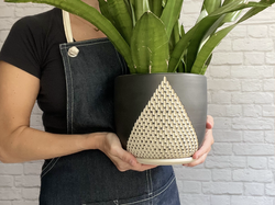 large black A line planter