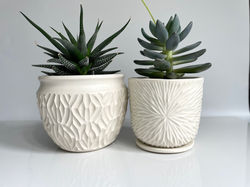 WHITE CARVED PLANTERS