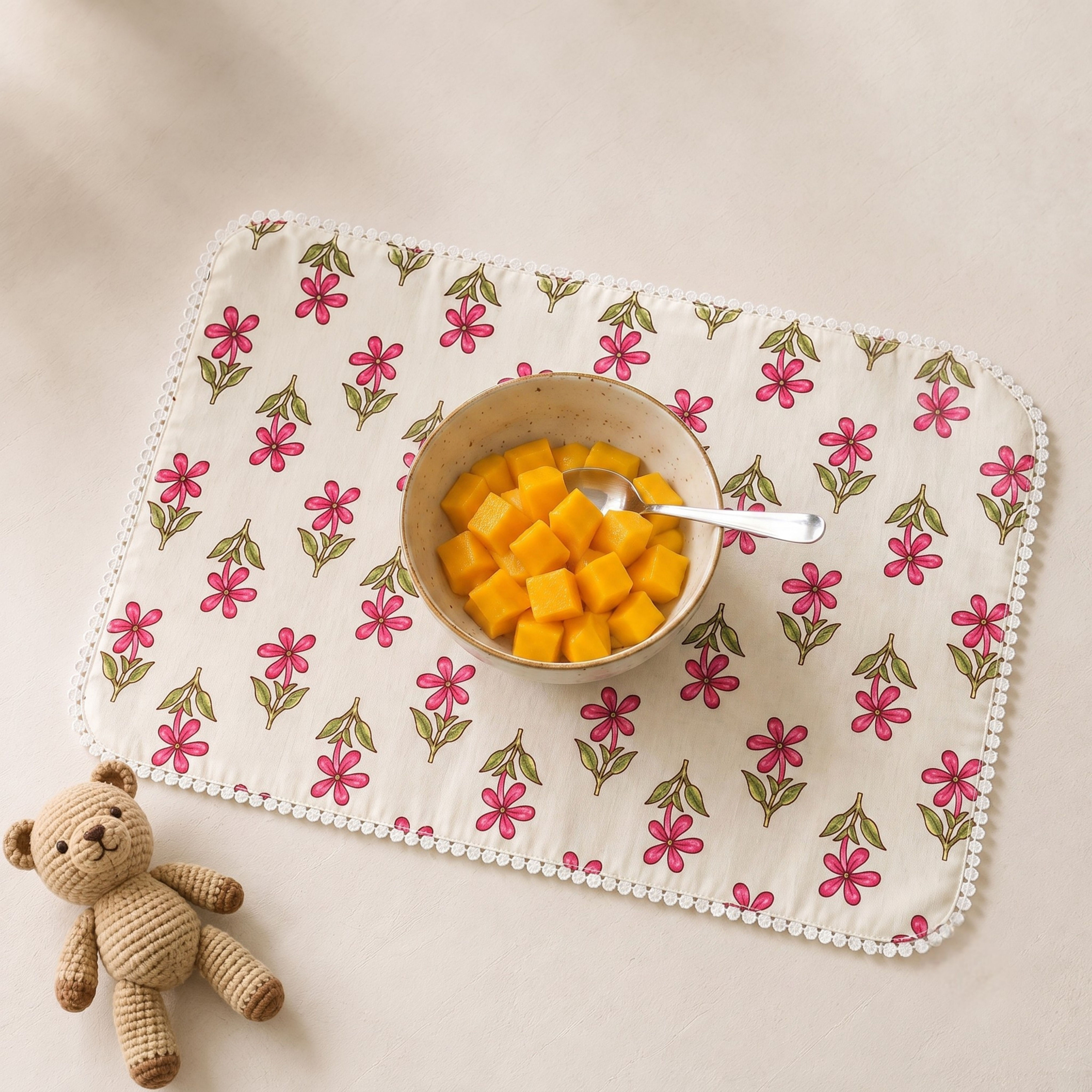 Blooming Flowers Table Mat for Kids- ( Set of 2 )