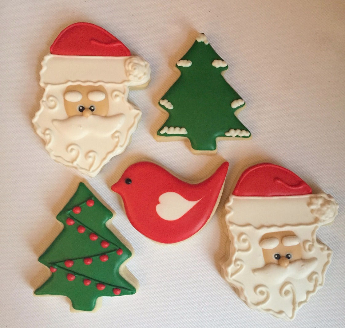 Adorable Santa, Christmas tree and love bird set