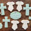 Thumbnail: Christening/Baptism cookies, cross cookies, baby onesie