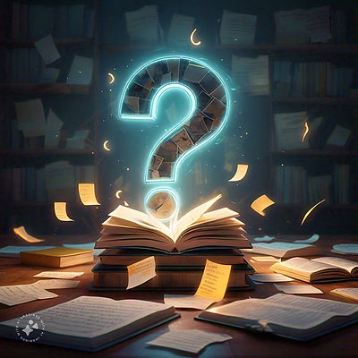 a_large_question_mark_glowing_over_a_stack_of_books_and_papers_symbolizing_important_study