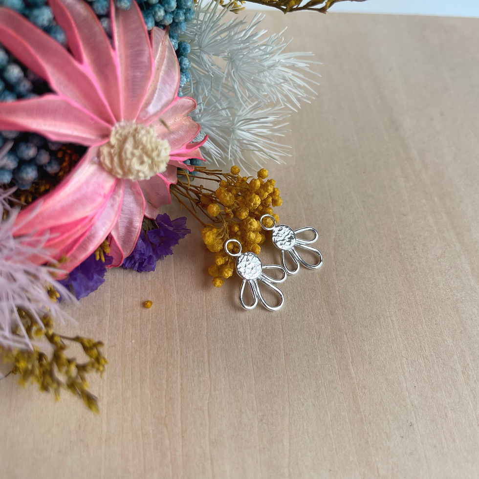 Thumbnail: SILVER Daisy flower earrings 