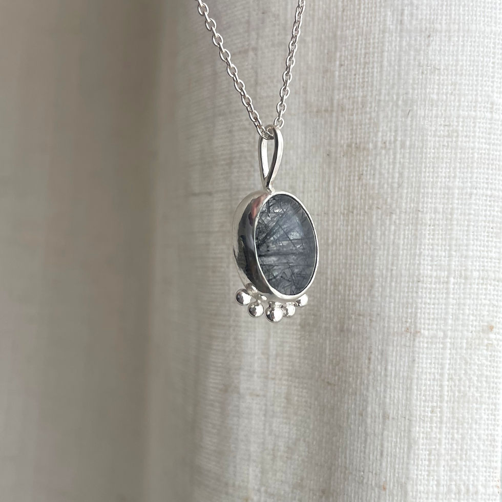 Thumbnail: Black Tourmalinated Quartz  necklace 