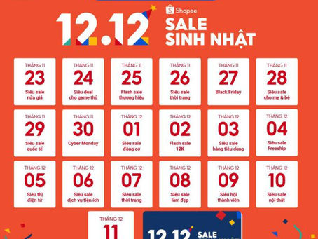 Mã giảm giá Shopee KHỞI ĐỘNG 12.12 – SALE SINH NHẬT – ĐẶT LỊCH SĂN SALE NGAY!
