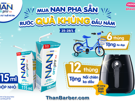 MUA NAN PHA SẴN – RƯỚC QUÀ KHỦNG ĐẦU NĂM
Nhận quà tại:
Siêu Hội Sữa NAN từ 25-29/1