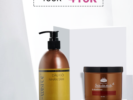 BỘ ĐÔI DẦU GỘI & Ủ TÓC NHÂN SÂM ĐÀO – NGĂN RỤNG TỪ GỐC, DƯỠNG TÓC MỌC DÀY
Tóc thưa, m