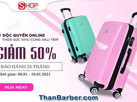 Nhiều mẫu vali chính hãng làm từ chất liệu nhựa, vải với các kích cỡ, đang giảm giá độc