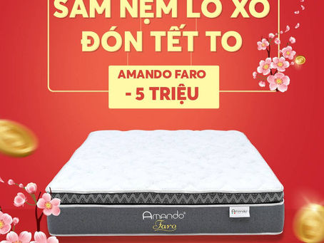 SẮM NỆM LÒ XO | ĐÓN TẾT TO
NỆM LÒ XO AMANDO FARO
Nhận lì xì tại:
Tết là khoảng
