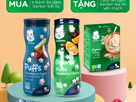 BỘT ĂN DẶM GERBER: MUA 4 TẶNG 1
Nhận ưu đãi tại:
Bột Gerber Organic được làm từ ngu