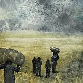 Rohingya, monotype, paint, 15"x22"