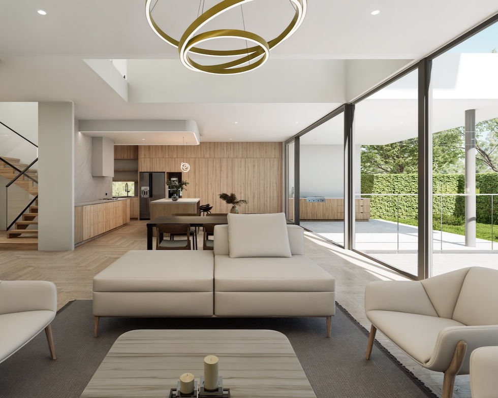 house plan sample living-dining-kitches 3d