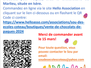 Vente de Chocolats (avant le 15 mars 2024)