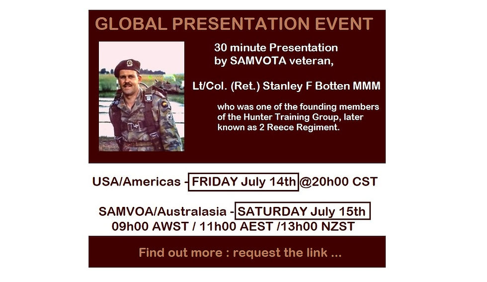 Hunter Training Group: Presentation by Lt/Col. (Ret.) Stanley F Botten MMM