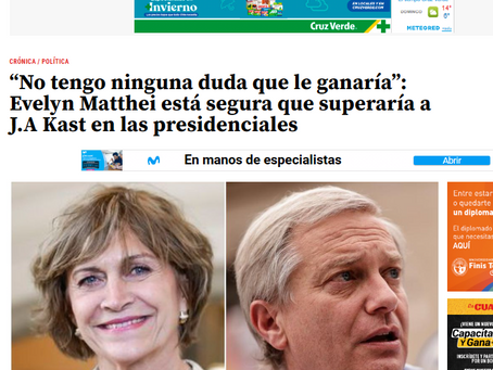 22 julio 23: Evelyn Matthei está segura de sacar más votos que Kast en una elección presidencial