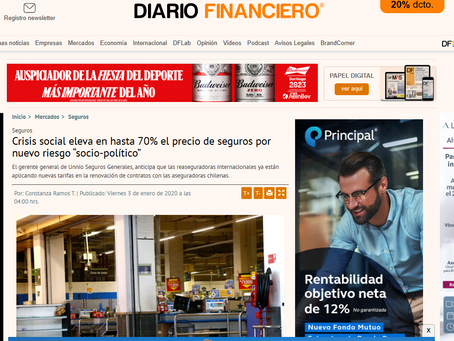 3 enero 20: Crisis social eleva hasta en un 70% costo de seguros por nuevo riesgo sociopolítico