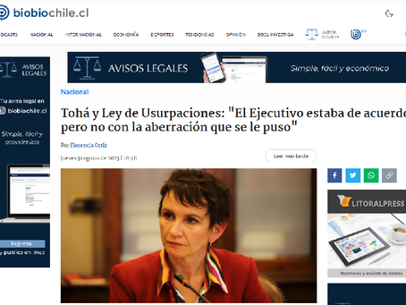 31 agosto 23: Tohá:"El Ejecutivo estaba de acuerdo, pero no con la aberración que se le puso"