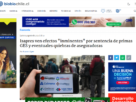 16 agosto 23: Isapres ven efectos "inminentes" por sentencia de primas GES y eventuales quiebras