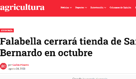 24 agosto 23: Falabella cerrará tienda de San Bernardo en octubre
