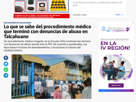 8 junio 23: Se denuncia en Talcahuano una grave denuncia de abuso infantil