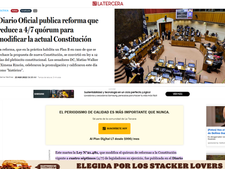 23 agosto 22: A vísperas de la elección por el apruebo o rechazo, el congreso cambia quorum