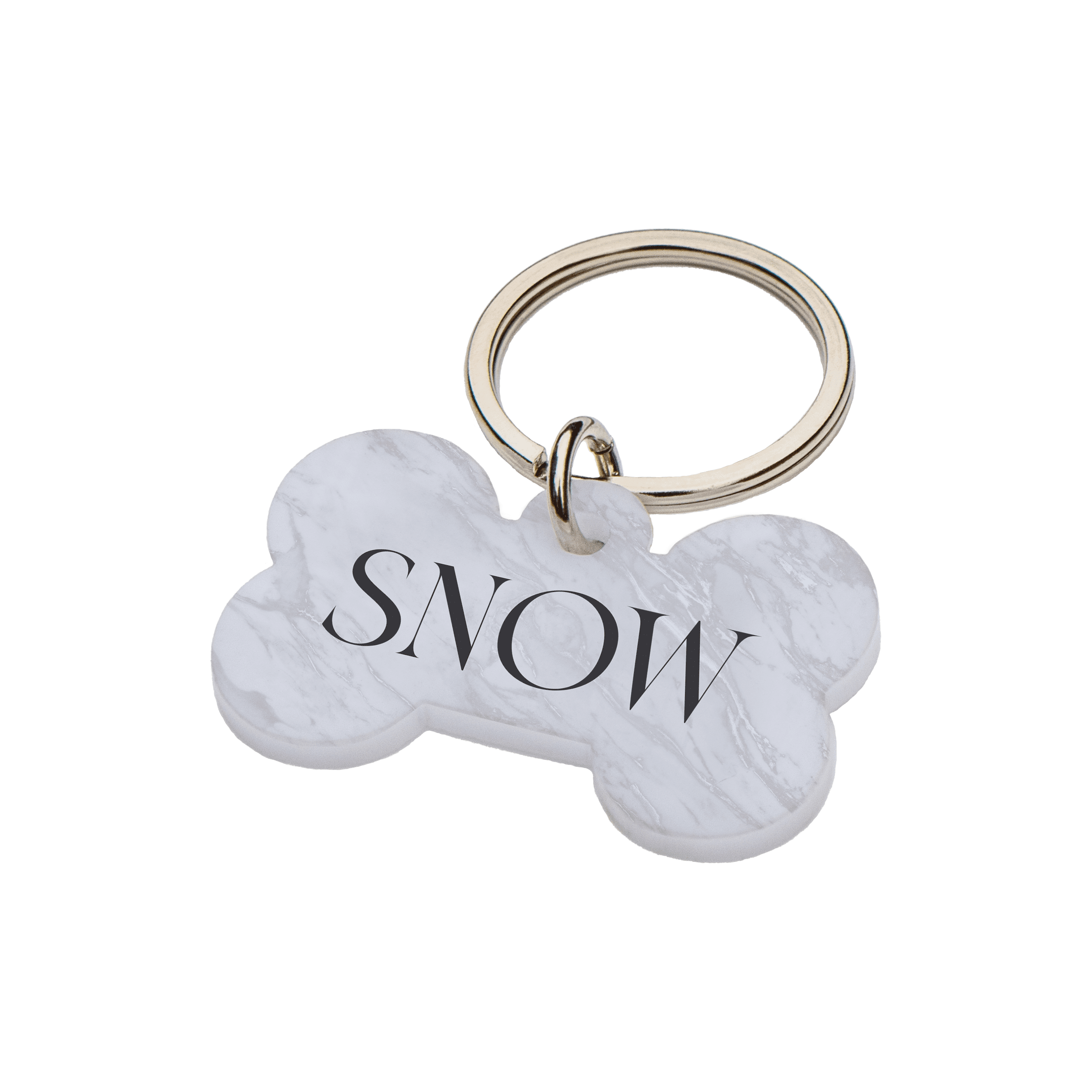 Placa de identificación Hueso Naturals Mármol Blanco para perros