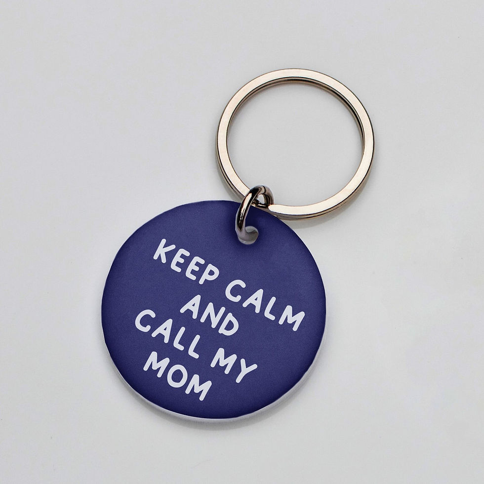 Miniatura: Placa de identificación Keep Calm Mom para perros y gatos