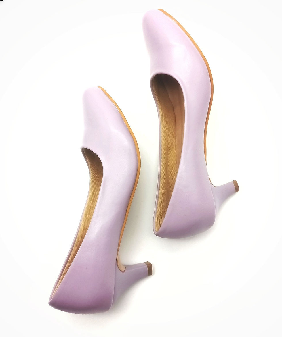 Thumbnail: Lavender Vegan Leather Stiletto Heel without belt