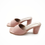 Thumbnail: Pink Suede Open Toe Block Heel Sandals