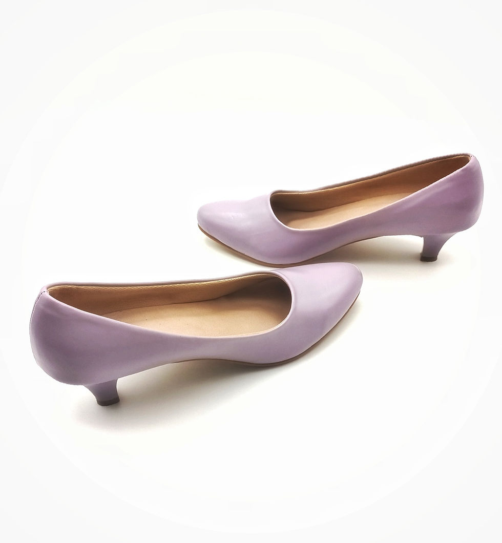 Thumbnail: Lavender Vegan Leather Stiletto Heel without belt