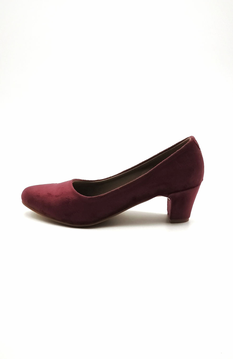 Thumbnail: Deep Red Velvet Block Heels