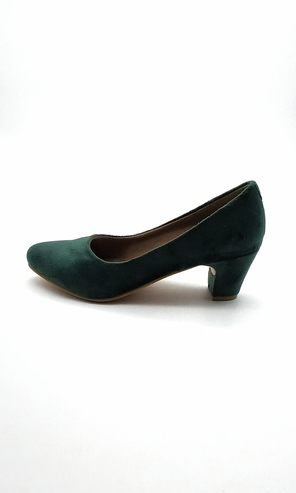 Thumbnail: Forest Green Velvet Block Heels