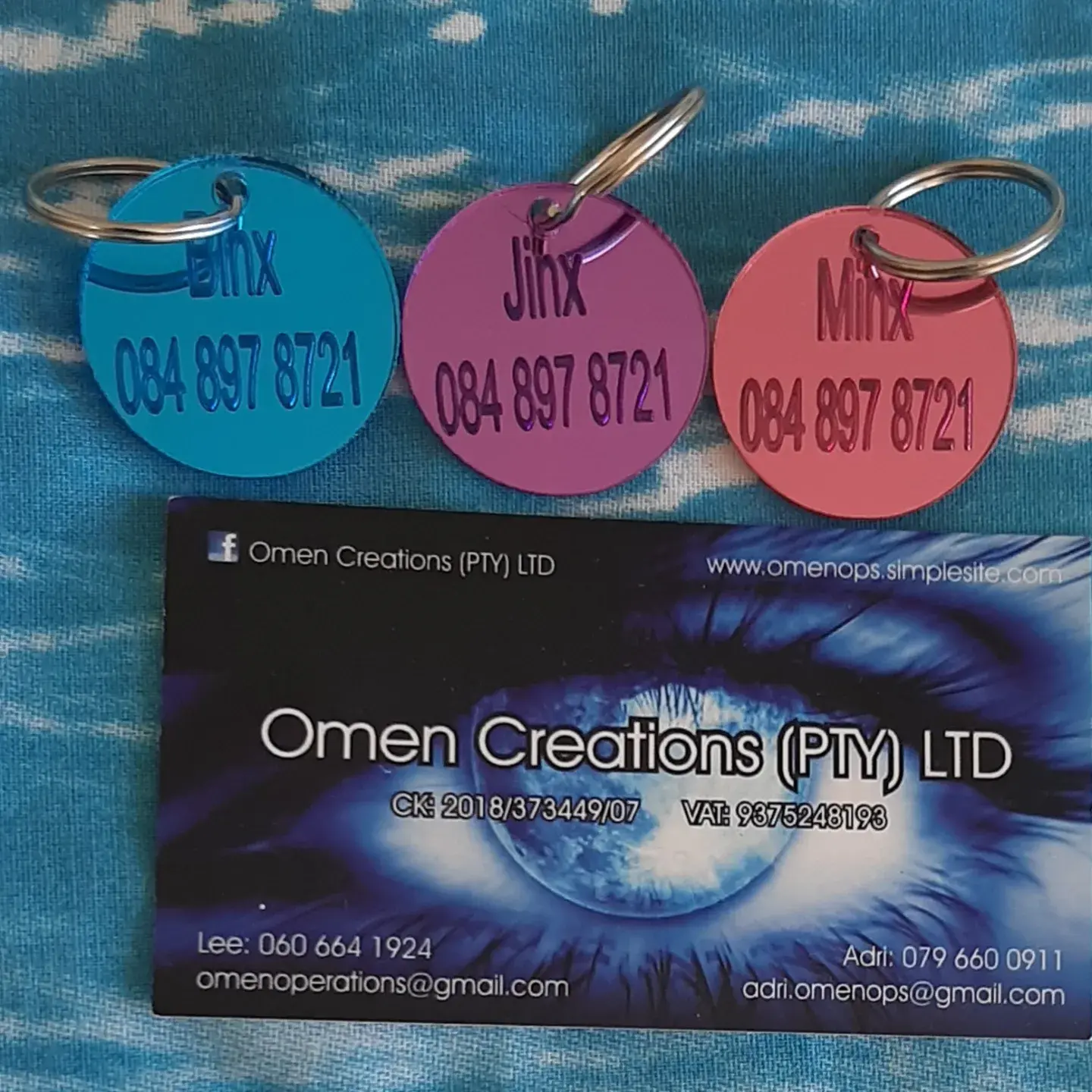 Plastic dog and cat tags