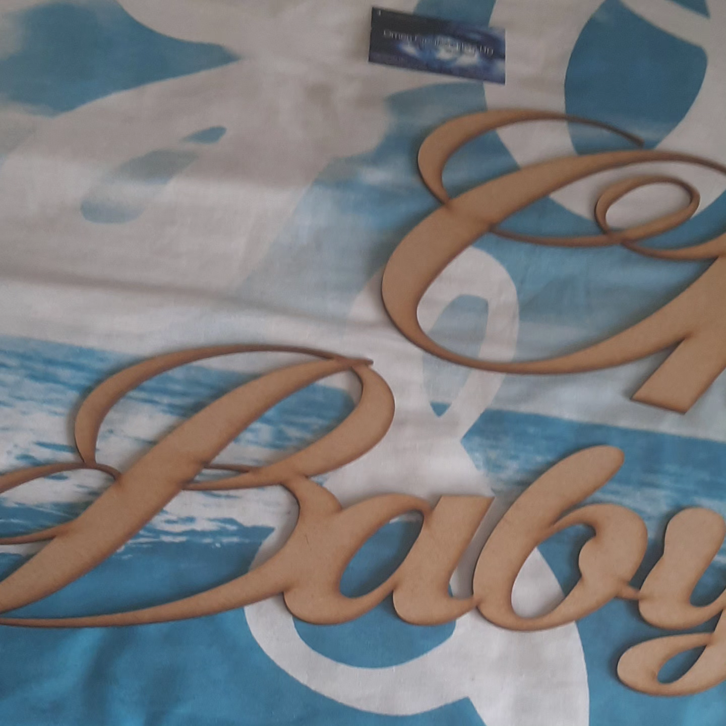 Oh baby cut out in wood