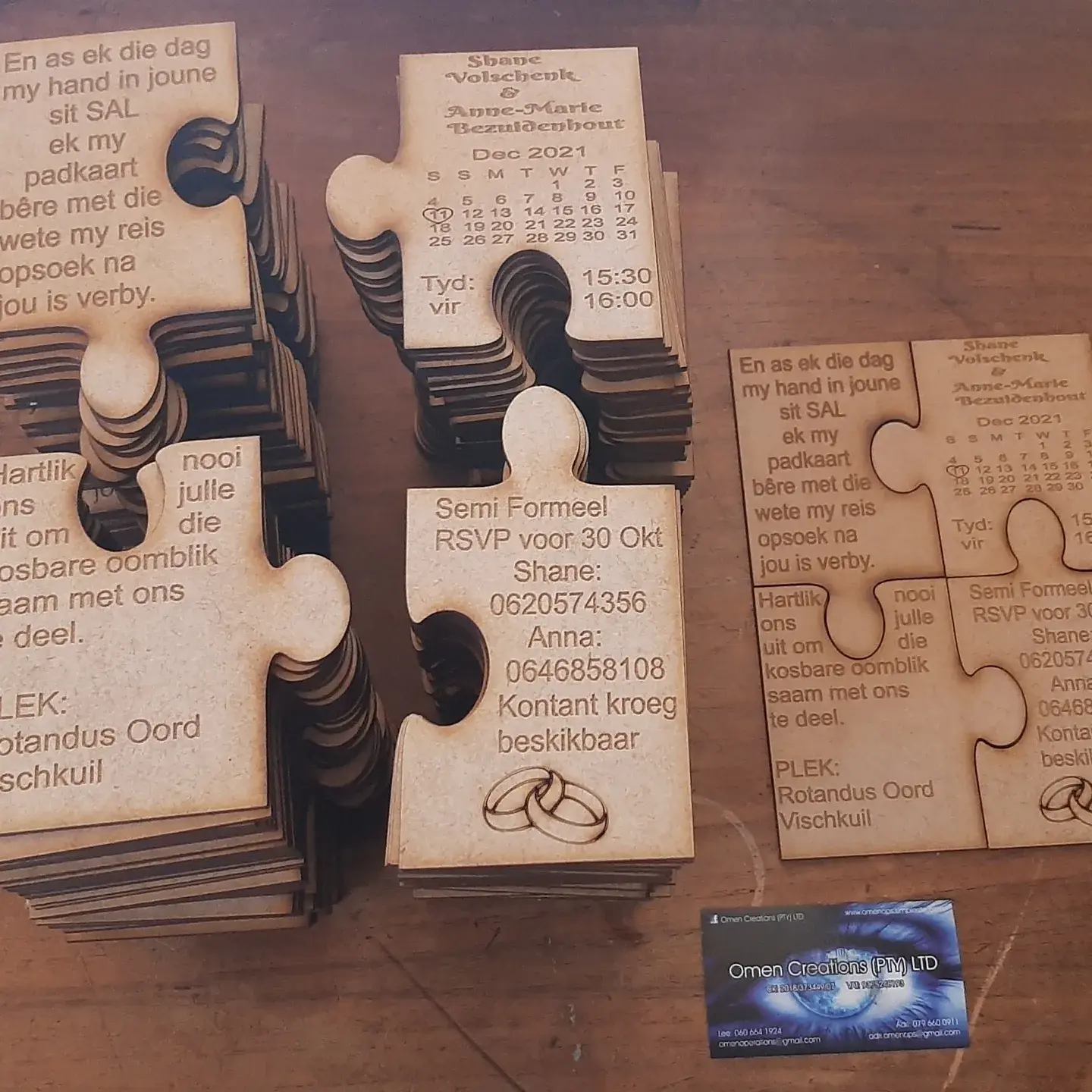 Wedding wooden invites