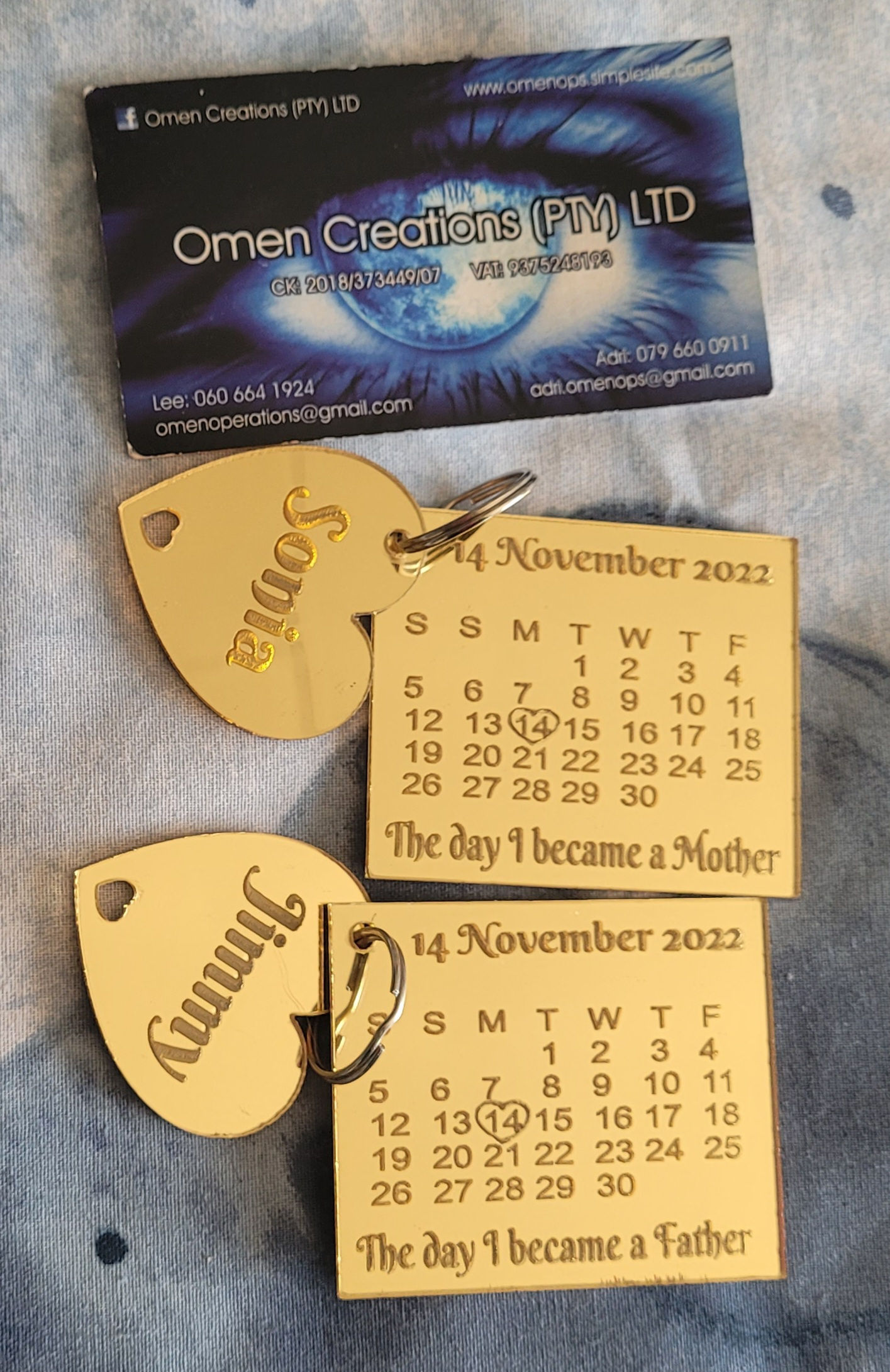 Mirror Gold Keyrings 