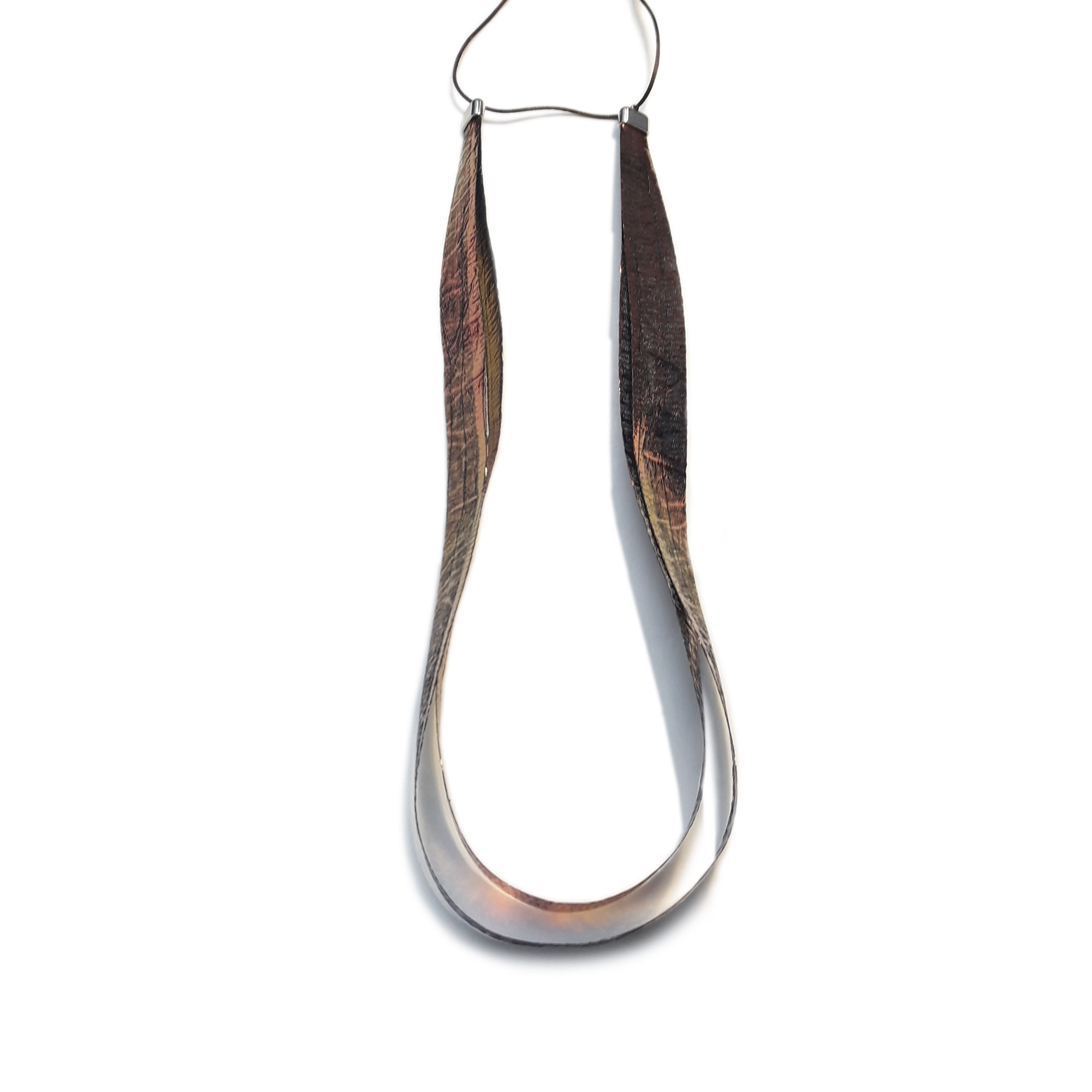 Collar largo CINTAS - cobre/negro