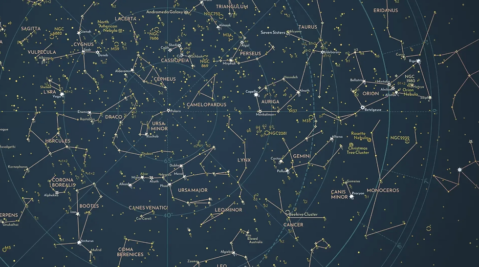 Image of Some of the Major Constellations in the Northern Sky (maps.com, Sep 22 2025)