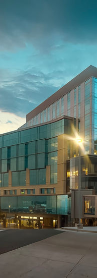 Exterior photo of the Kathryn Kirk Center at the Huntsman Cancer Institute designed by Architectural Nexus.