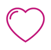 Pink heart icon on black background