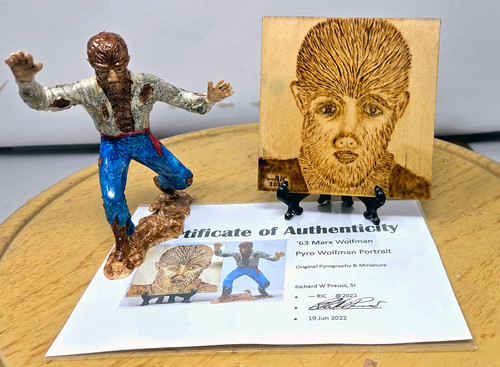 Pyrographics Figure ‘63 Marx Wolfman Figure & Pyrography Portrait – Hand-Painted Classic ...