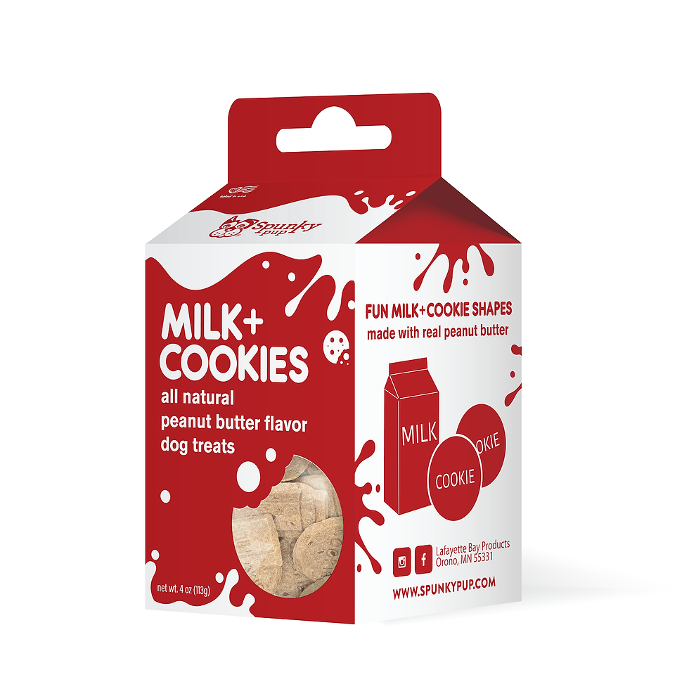 Milk & Cookies Dog Treats in peanut butter flavor