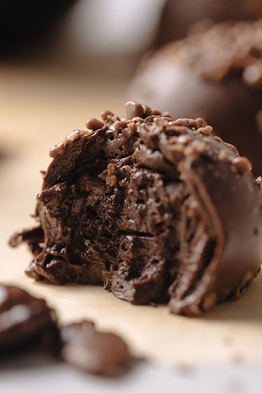 Inside of Chocolate Truffle Close Up