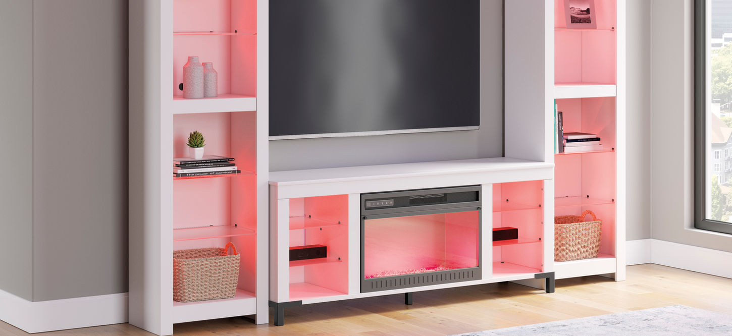 Rent to own furniture entertainment center with LED lights